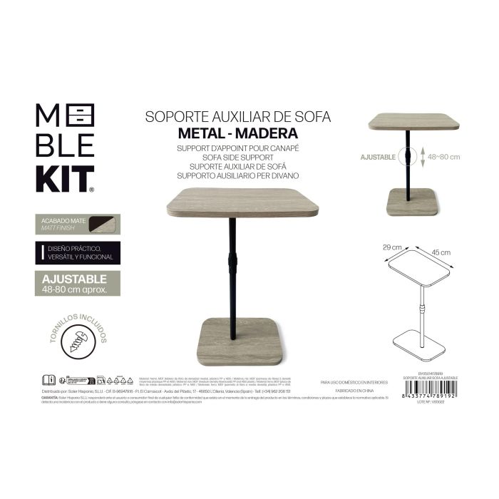 Soporte Auxiliar Sofa Ajustable Moblekit (4 Unidades) 4 Soporte Auxiliar Sofa Ajustable Moblekit (4 Unidades) 4