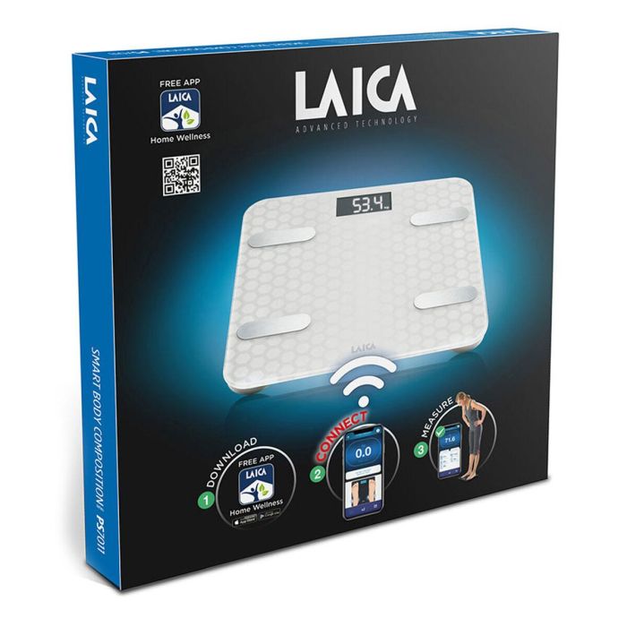 Báscula Digital de Baño LAICA Blanco Plateado 1 Báscula Digital de Baño LAICA Blanco Plateado 1