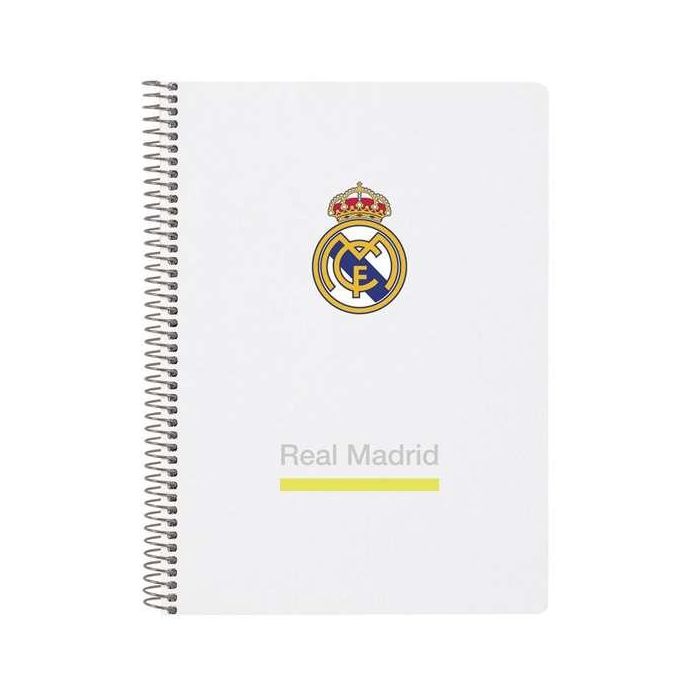 Safta Cuaderno Espiral Real Madrid 1ª Equipación 25-26 Cuarto 80 Hojas 60gr Cuadriculado 4mm Tapa Extradura Safta Cuaderno Espiral Real Madrid 1ª Equipación 25-26 Cuarto 80 Hojas 60gr Cuadriculado 4mm Tapa Extradura