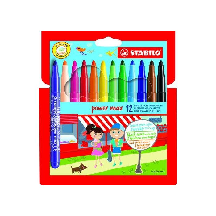 Rotulador Fibra Stabilo Power Max 980 Estuche De 12