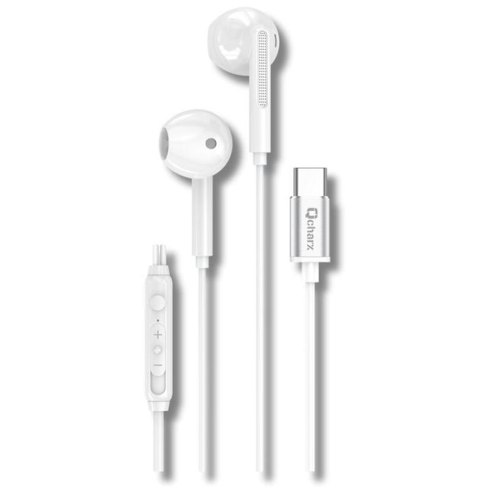 Qcharx International Auriculares Beat 1 Tipo C con Micrófono Omnidireccional y Altavoz de Alta Sensibilidad