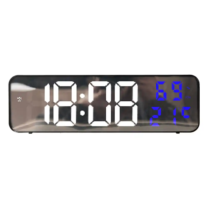 Q-connect Reloj Digital de Pared y Sobremesa con Temperatura, 2 Alarmas, LED y Medidas 230x35x70 mm 1