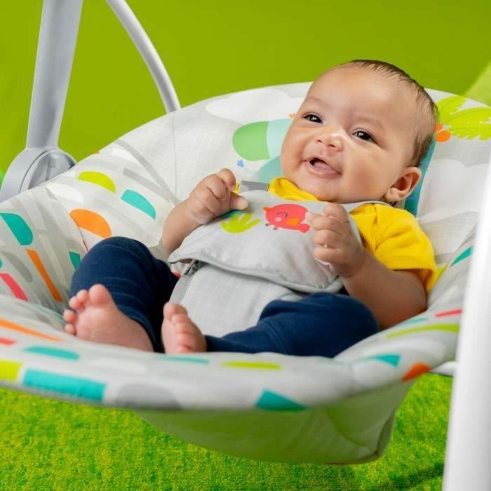 BRIGHT STARTS Columpio portátil para bebé Playful Paradise, compacto y automático con música, desde el nacimiento 3