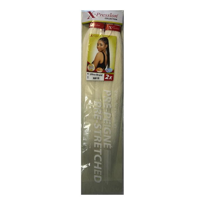 X-Pression KAF-19 Extensiones Sintéticas Pre-Peinadas Kanekalon Premium Marrón Miel (1x2) para Trenzado sin Frizz