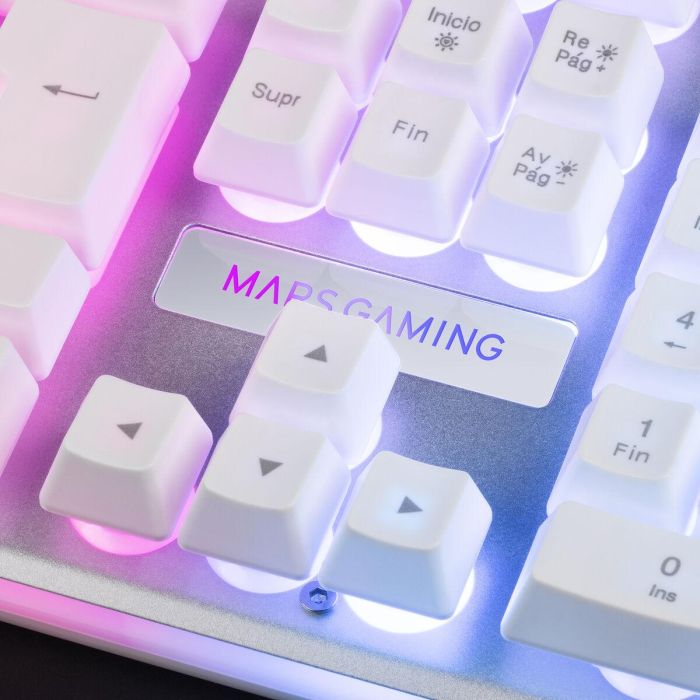 Teclado Mars Gaming MK220 RGB Blanco Qwerty Español 4