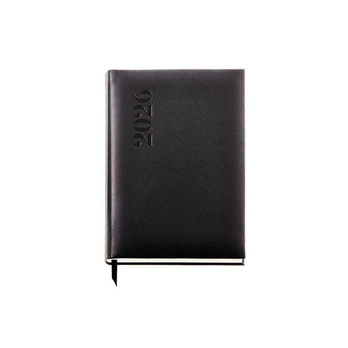Agenda Anual (2026) Miquelrius Basic Agora Cosida Tapa Simil Piel Con Goma Plus 155X213 D/P Negro