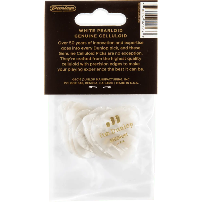 Dunlop Pack 12 Púas Genuine Celluloid Blanco Medium 4