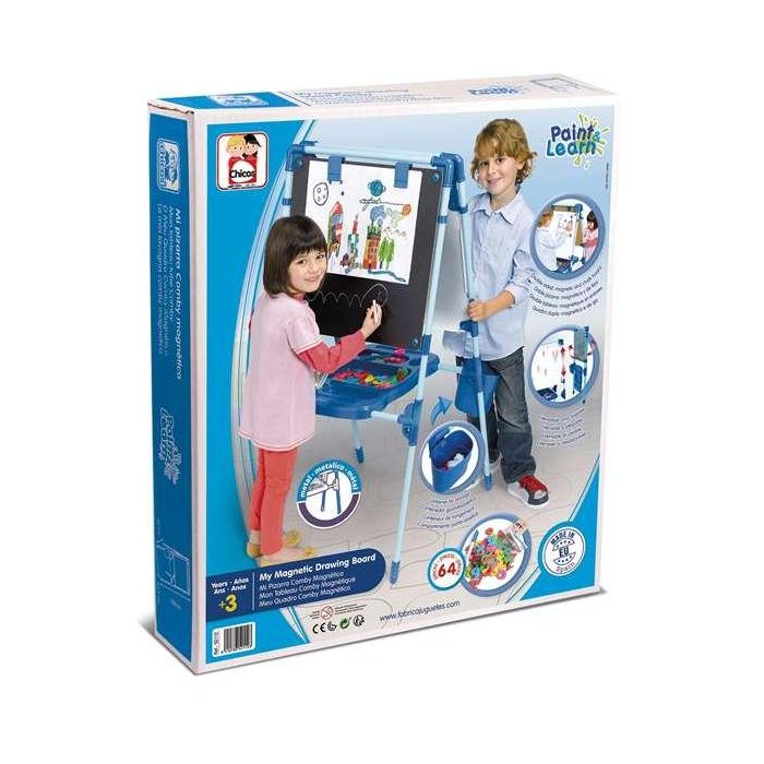 Chicos Pizarra Comby Magnética Infantil 52112 Doble Cara para Tizas y Rotuladores Borrables con Accesorios Magnéticos