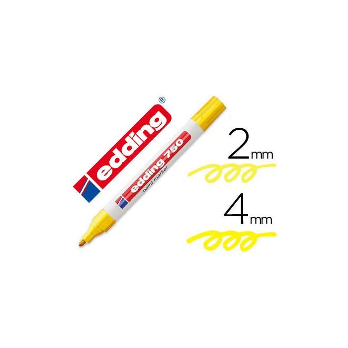 Rotulador Edding Punta Fibra 750 Amarillo Punta Redonda 2-4 mm 10 unidades