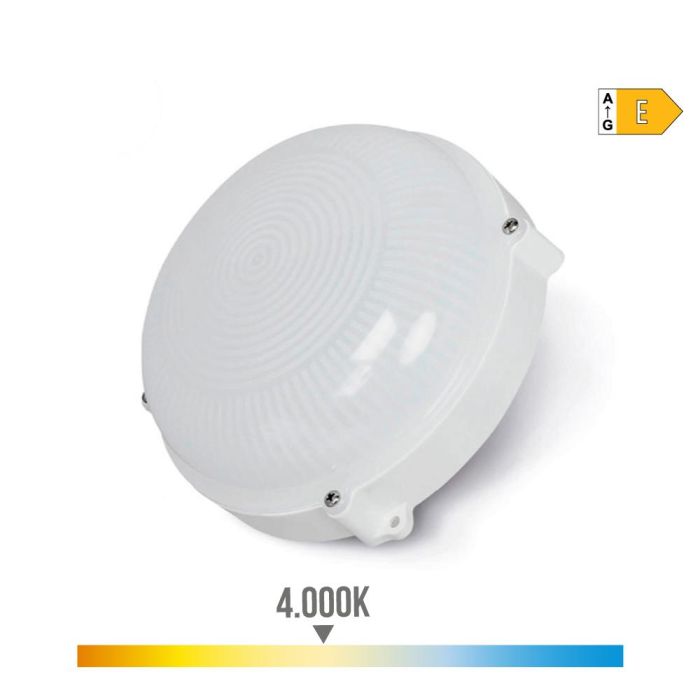 Aplique exterior led circular blanco 12w ip65 4000k luz día ø19,2x7,2cm