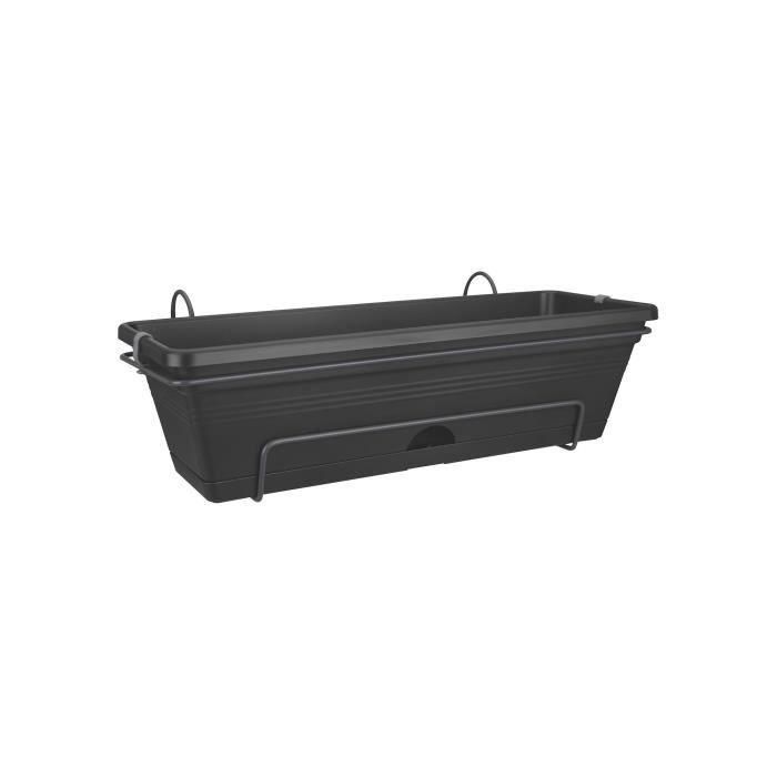 ELHO Balconniere Green Basics Allin1 50 - Exterior y balcón - L 25.7 x W 47.3 x H 16.7 cm - Vida negra ELHO Balconniere Green Basics Allin1 50 - Exterior y balcón - L 25.7 x W 47.3 x H 16.7 cm - Vida negra