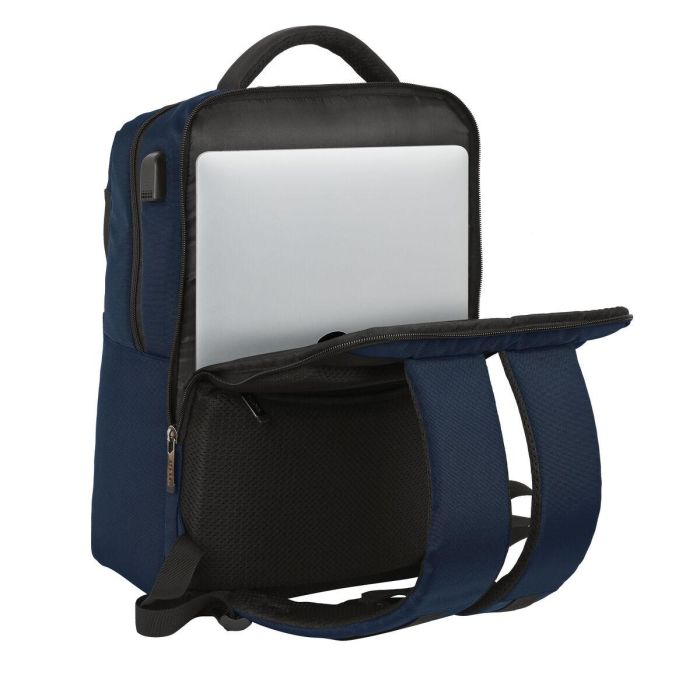 Safta Mochila Business portatil 15,6'' con USB, Azul Oscuro, 31x44x13cm 1