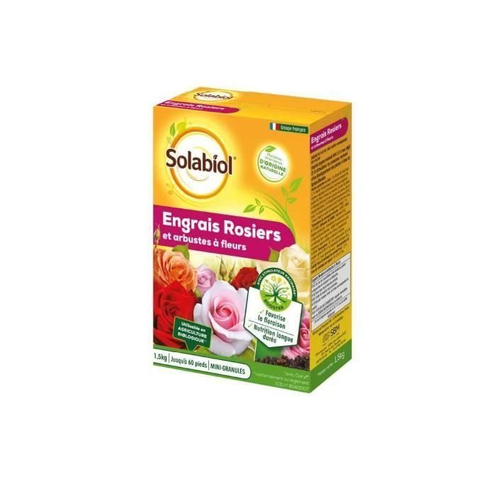 SOLABIOL SOROSY15 Fertilizante de rosas y arbusto floreciente - 1.5 Kg 1 SOLABIOL SOROSY15 Fertilizante de rosas y arbusto floreciente - 1.5 Kg 1