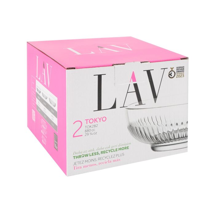 Lav Set 2 Ensaladeras 880Cc Tokyo Colección 17 cm de Ancho 6.3 cm de Alto 17 cm de Largo (6 Cajas) 2