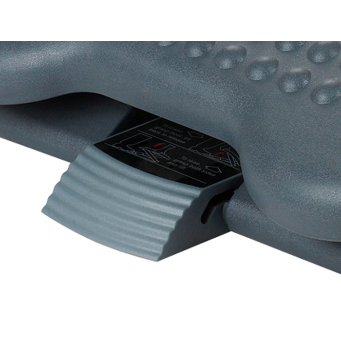 Q-connect Reposapiés Plástico Ajustable Premium, 3 Niveles de Altura, Superficie Masaje, Ángulo 0-30°, 440x110x330 mm 2