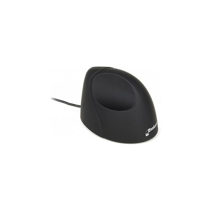 Evoluent Standard Ratón Ergonómico Vertical para Diestros, 3 Botones, Óptico 1500 DPI, Conectividad USB Tipo A, Color Negro, Gris, Plata