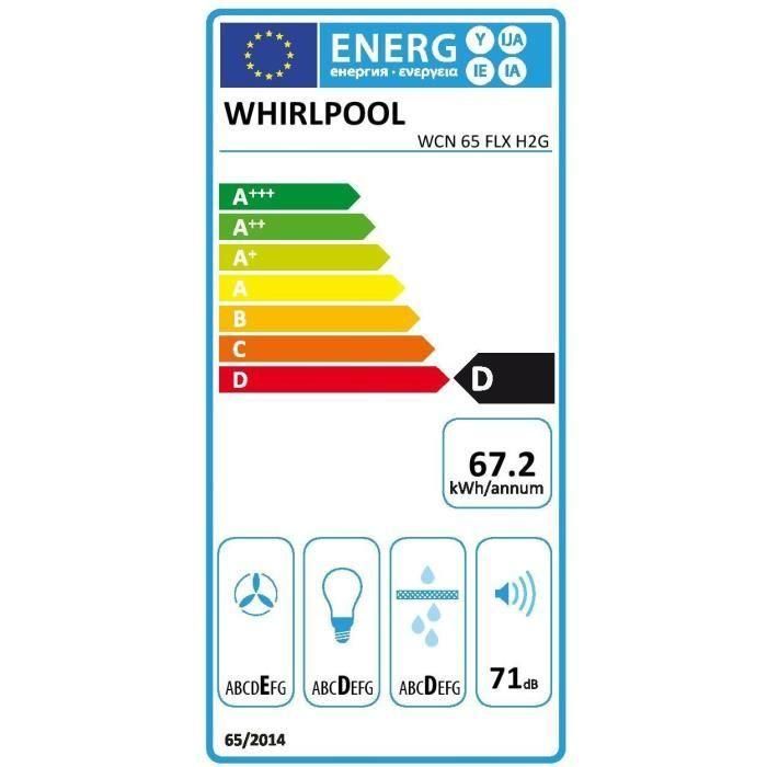 Campana extractora empotrada Hood2GO con visera - WHIRLPOOL - WCN65FLXH2G - Acero inoxidable - Clase D - 13,2 x 56,4 x 59,5 cm 3 Campana extractora empotrada Hood2GO con visera - WHIRLPOOL - WCN65FLXH2G - Acero inoxidable - Clase D - 13,2 x 56,4 x 59,5 cm 3