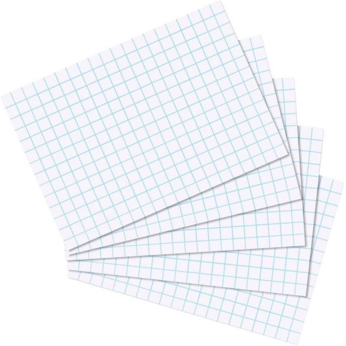 Herlitz 10621431 Fichas A7 Cuadriculadas Blancas Sin Madera 170 g/m² Paquete de 100
