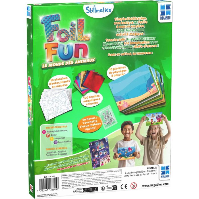 Megableu MEG3760046783455 Actividad Creativa Foil Fun Animal Kingdom Obras Mágicas Fáciles de Crear Idioma Francés 1