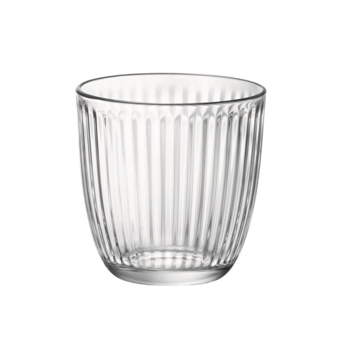 Bormioli Rocco Set 6 Vasos Bajos Vidrio Modelo Line 29 cL con Relieve, Fabricado en Italia y Apto Lavavajillas