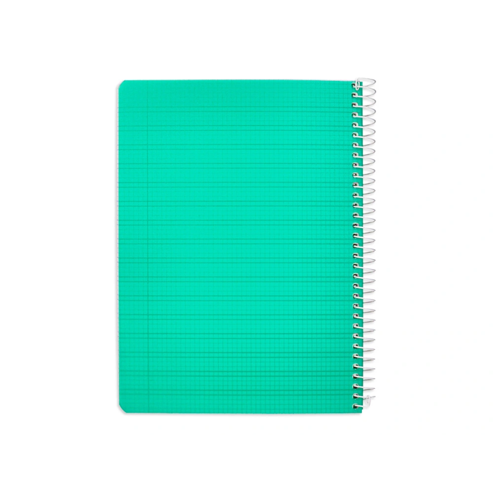 Liderpapel Cuaderno espiral Pautaguía A5 Tapa plástico 80 hojas 90gr Cuadro pautado 3 mm con margen Color verde 2