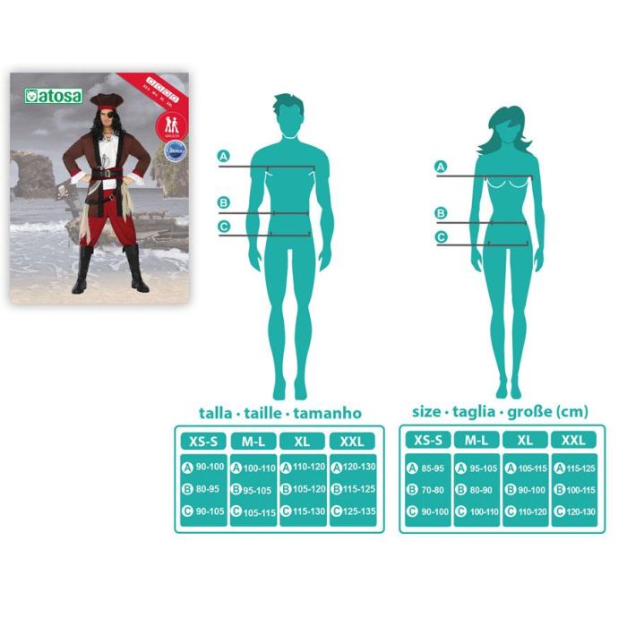 Disfraz Pirata Hombre Adulto Marrón XXL 1 Disfraz Pirata Hombre Adulto Marrón XXL 1