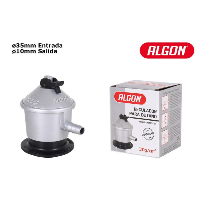 Algon Bbq Regulador Para Butano 30G/Cm2 9x8x10cm 365gr (6 Unidades)
