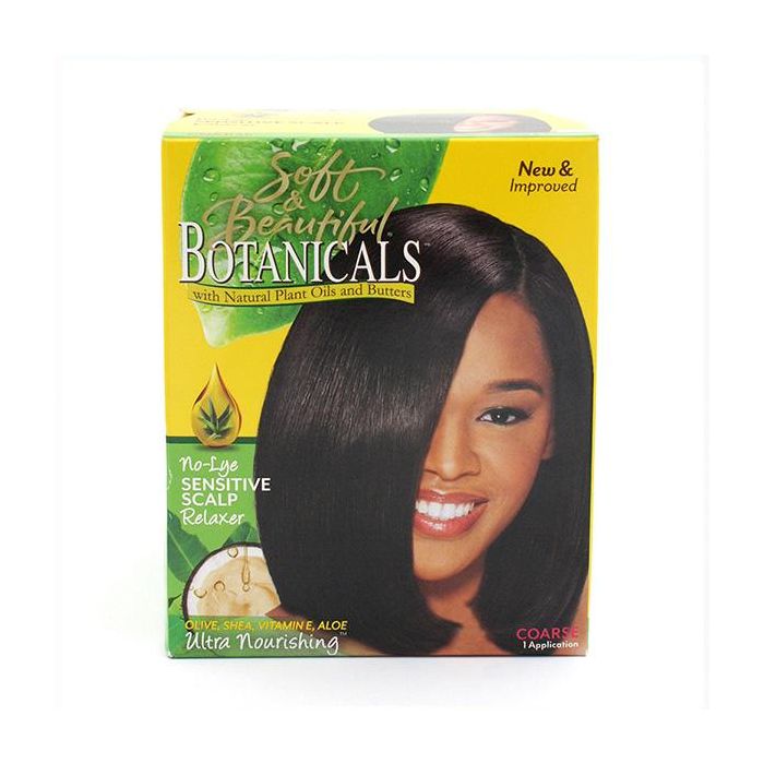 Pro Line Soft & Beautiful Botanicals Relaxer Kit Coarse - Crema alisadora para el cabello