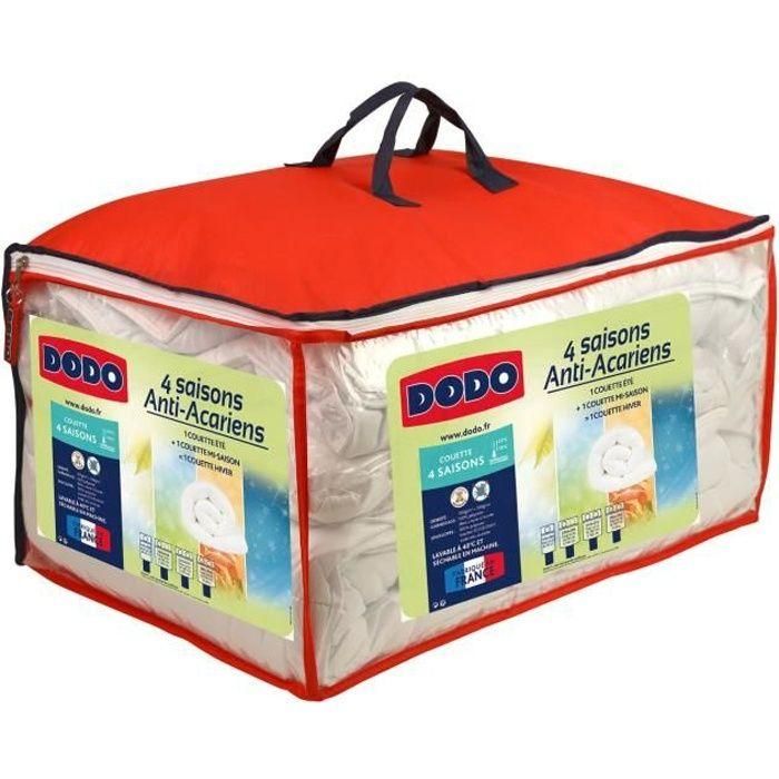 DODO Edredón Anti-ácaros 4 Estaciones - Regulable con 2 Partes (Ligera y Templada) - Relleno Fibra Hueca Siliconada 220x240 cm Blanco 500g/m² 0 DODO Edredón Anti-ácaros 4 Estaciones - Regulable con 2 Partes (Ligera y Templada) - Relleno Fibra Hueca Siliconada 220x240 cm Blanco 500g/m² 0