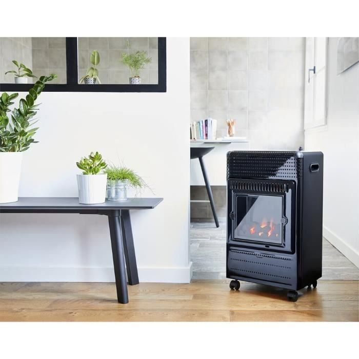 Favex Calentador Gas Butano Ektor Fire 3400W Infrableu - Recomendado Butagaz - Llamas Aparentes - 3 Potencias 1