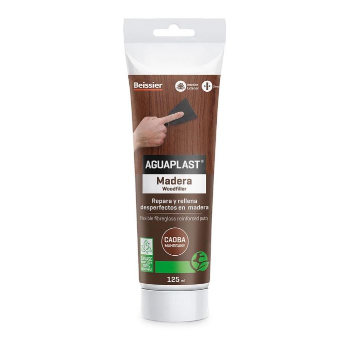 Aguaplast Masilla para Madera Caoba 125ml - Reparar, Rellenar y Nivelar Fisuras, Uso Interior/Exterior, 70000-004 0 Aguaplast Masilla para Madera Caoba 125ml - Reparar, Rellenar y Nivelar Fisuras, Uso Interior/Exterior, 70000-004 0
