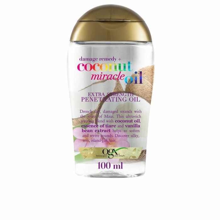 OGX COCONUT MIRACLE OIL Aceite de coco extra strength para cabello dañado, 100 ml