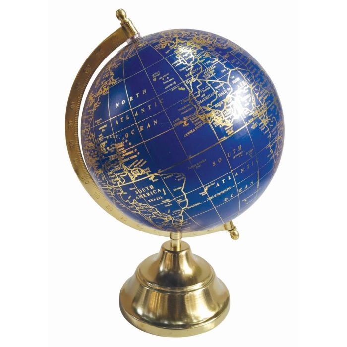 Globo Terraqueo Colonial DKD Home Decor Dorado Azul 25 x 36 x 27 cm