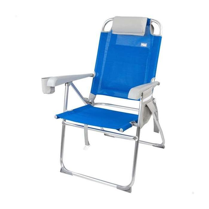 Silla playa pegable aluminio mochila 47x63x99 cm con cojin y bolsa. 1 Silla playa pegable aluminio mochila 47x63x99 cm con cojin y bolsa. 1