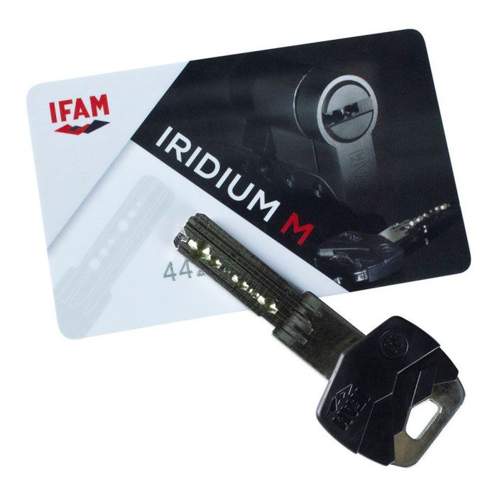 Ifam Cilindro Iridium M IRM3030L Latón 60mm (30+30mm) Leva Larga 15mm con 5 Llaves de Seguridad Perfil Europeo Doble Antibumping Antitaladro Antiganzúa Ifam Cilindro Iridium M IRM3030L Latón 60mm (30+30mm) Leva Larga 15mm con 5 Llaves de Seguridad Perfil Europeo Doble Antibumping Antitaladro Antiganzúa