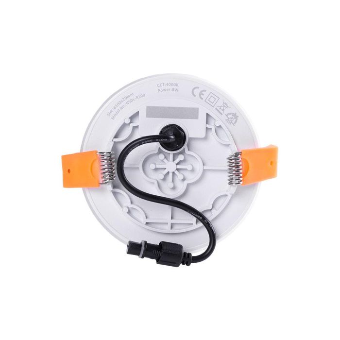 Placa LED Downlight Empotrable Circular sin Marco 8W 569Lm 4000K Blanco Natural IP65 Exterior Aluminio 40.000H LUM-NSDL-R100-W 3