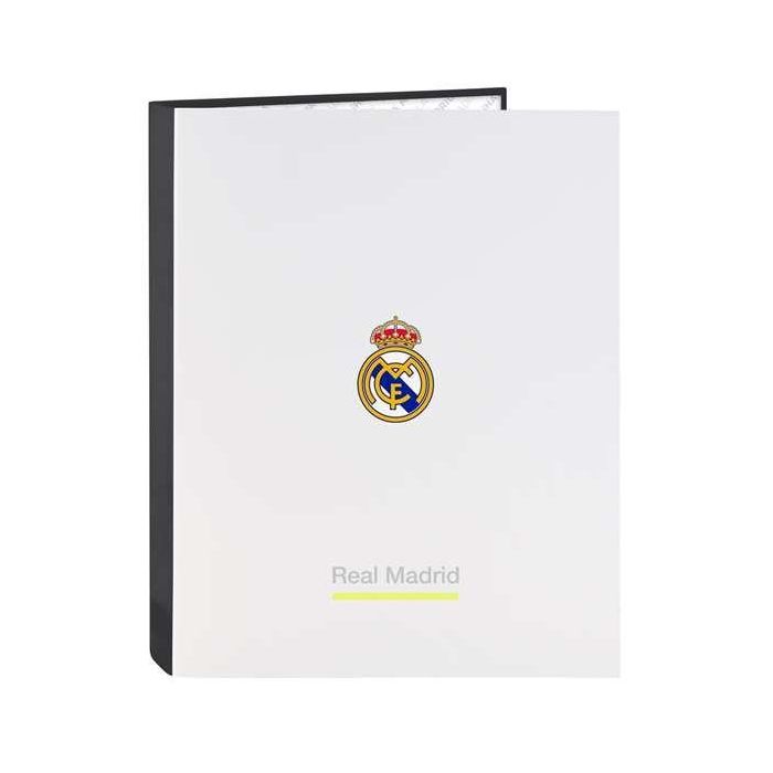 Safta Carpeta de Anillas Folio Cartón Forrado Real Madrid 1ª Equipación 2025-2026 con 4 Anillas Mixtas de 25 mm Safta Carpeta de Anillas Folio Cartón Forrado Real Madrid 1ª Equipación 2025-2026 con 4 Anillas Mixtas de 25 mm