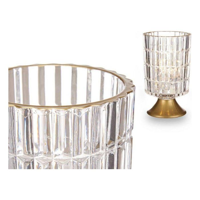 Farol LED Gift Decor L1118BMMS-T L1118BMMS-T Transparente Dorado Metal Vidrio 10,7 x 18 x 10,7 cm 1