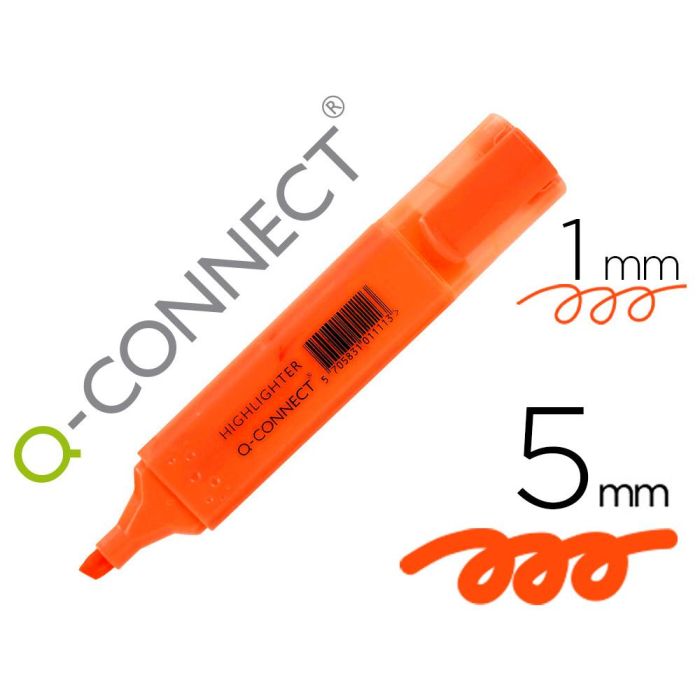 Rotulador Q-Connect Fluorescente Naranja Punta Biselada 10 unidades