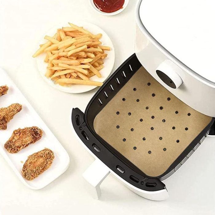 Algon Set 40 Papeles Perforados Cuadrados para Airfryer de 23 cm (24 Unidades) 2