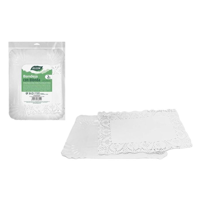 Set de bandejas para Alimentos Algon Rectangular 22 x 28 cm 2 Piezas (36 Unidades) 1 Set de bandejas para Alimentos Algon Rectangular 22 x 28 cm 2 Piezas (36 Unidades) 1