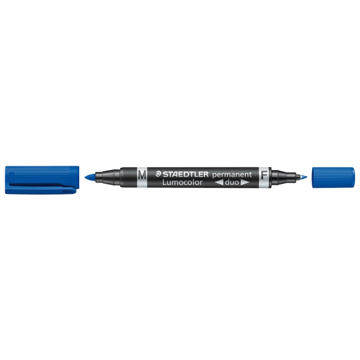 Rotulador Staedtler Lumocolor Permanente Duo 348 Azul Punta Fina 0,6 mm Punta Gruesa 1,5 mm 1