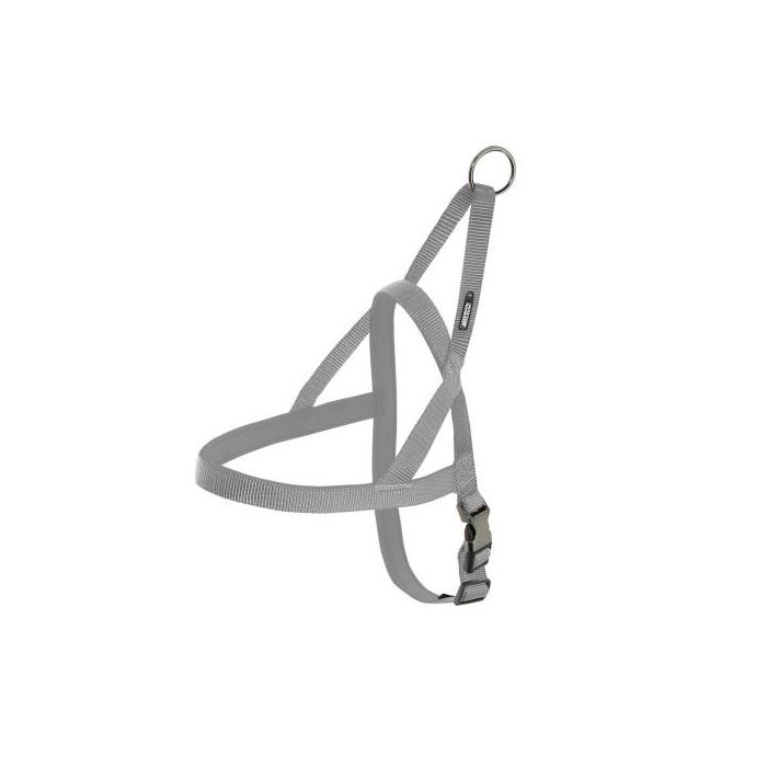 Nayeco Arnés para Mascota de Neopreno y Nylon Gris, con Cierre de Metal, Talla 70-80 cm x 2,5 cm, Resistente y Muy Cómodo