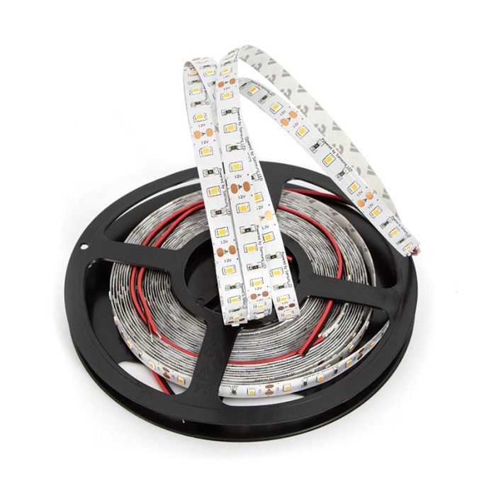 HERRAJES ALK Rollo de Cinta LED SMD Adhesiva 3M 5m, 120 LEDs/m, 24V, 12W/m, Luz Natural 4000K / Blanca 6500K para Muebles, Cocinas y Vitrinas