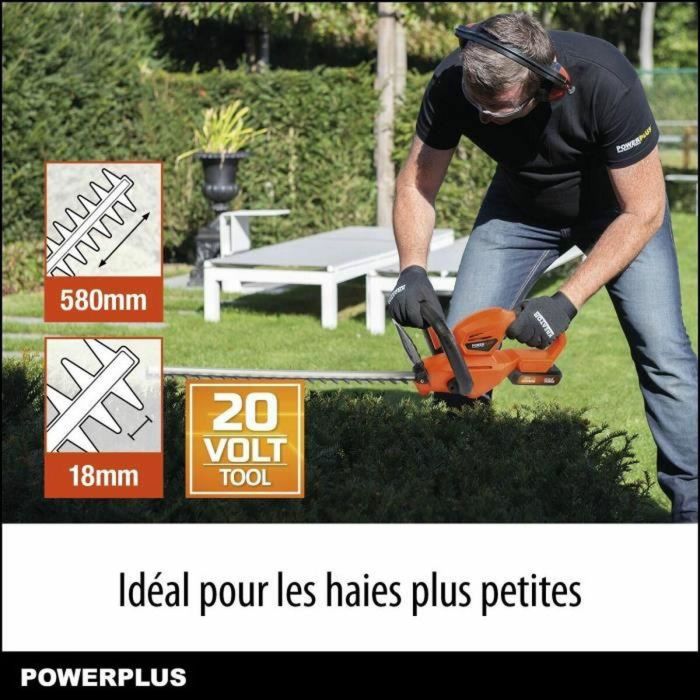 Dual Power POWDPG75320 con Cuchilla 580mm, Desviación 18mm, 20V, Batería y Cargador Incluidos 4
