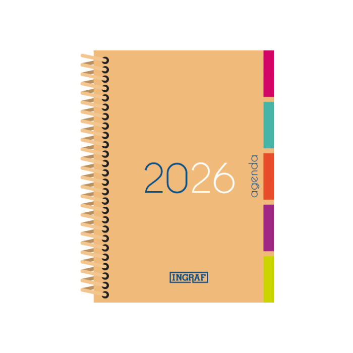 Ingraf 356430 Agenda Mediterráneo 2026 D/P 15x21 cm Semana a la Vista Colores Surtidos Castellano/Inglés/Euskera/Portugués 1 Ingraf 356430 Agenda Mediterráneo 2026 D/P 15x21 cm Semana a la Vista Colores Surtidos Castellano/Inglés/Euskera/Portugués 1