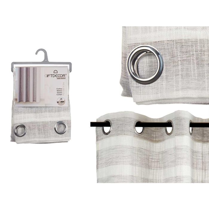 Cortina Rayas Gris Claro 140x260 cm - Giftdecor (6 Unidades) Cortina Rayas Gris Claro 140x260 cm - Giftdecor (6 Unidades)