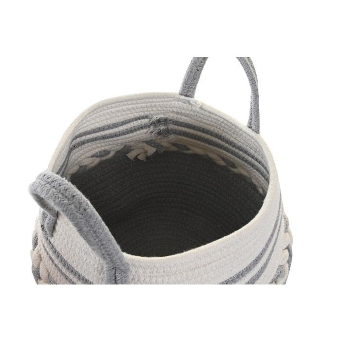 DKD Home Decor Cesta Básicos Rosa Gris Algodón 25 x 25 x 25 cm (6 Unidades) 2