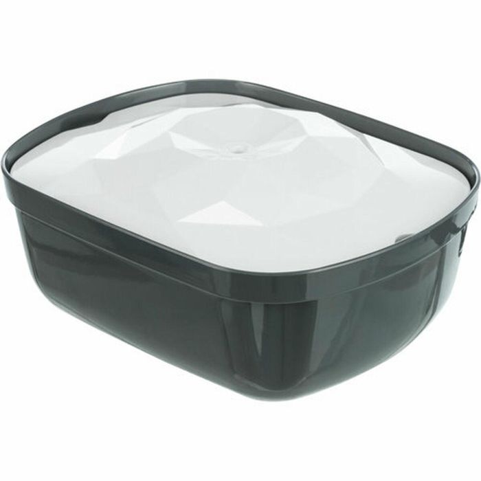Fuente para Mascotas Trixie Polygon Blanco Gris Silicona Melamina 2,5 L 28 x 11 x 22 cm 37