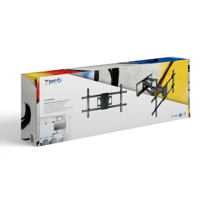 Tooq Soporte Pared TV LP3790TN-B Giratorio Inclinable Nivelable para Pantallas de 43-90" hasta 75kg 6